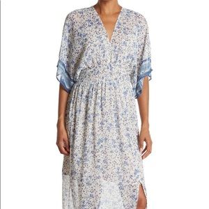Lovestitch Floral Smocked Flutter Sleeve Maxi Dress-Size M